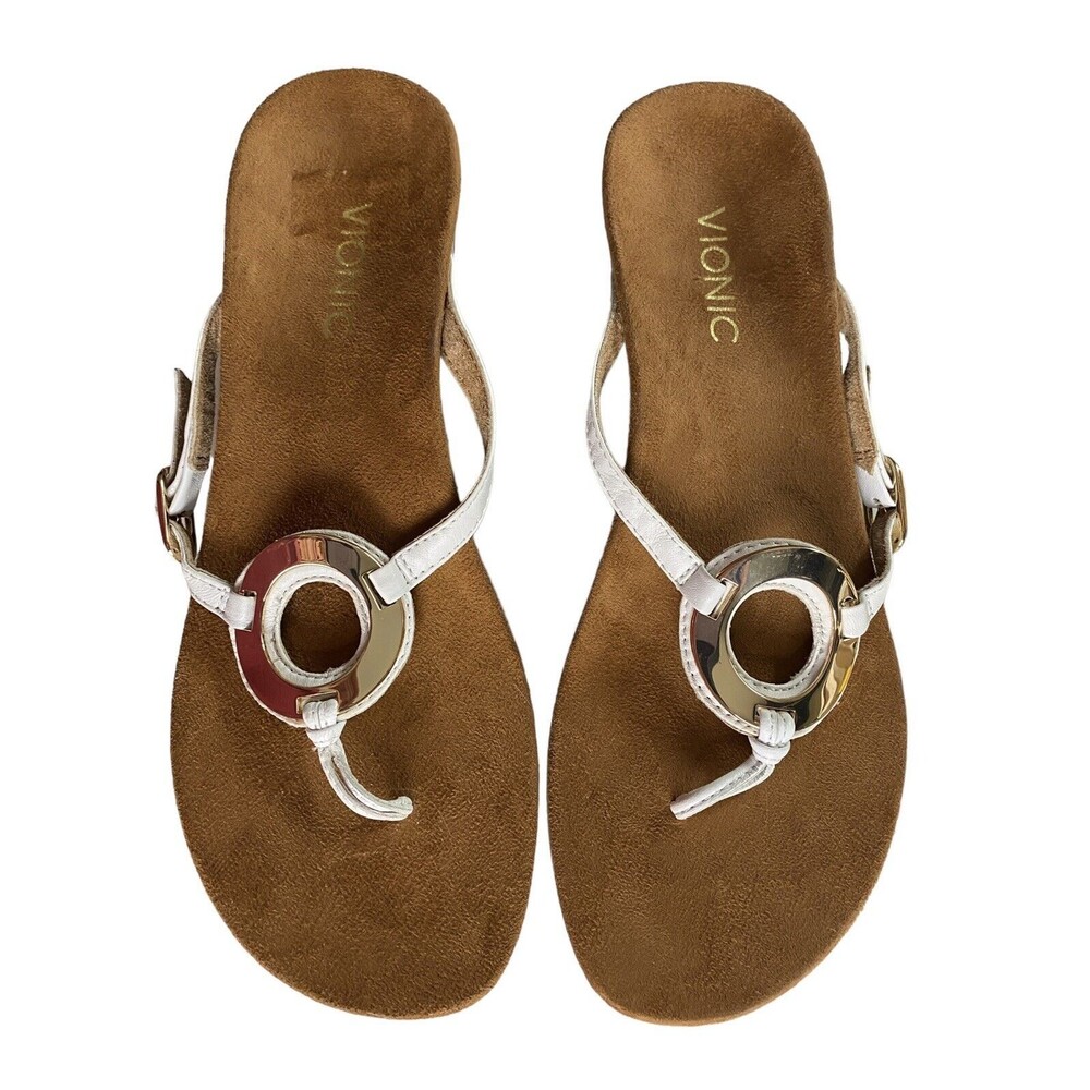 Vionic White and Brown Sandals